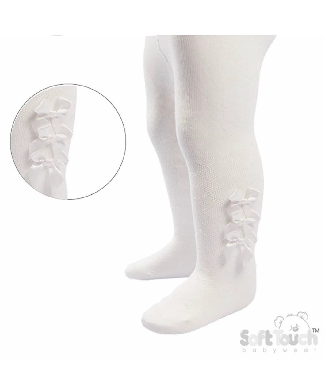 White Mini Bow Tights