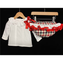 Load image into Gallery viewer, Girls White &amp; Red Jam Pants Set
