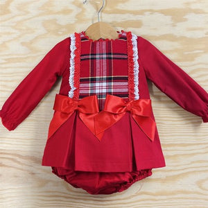 Baby Girls Tartan A Line Dress with Bloomers