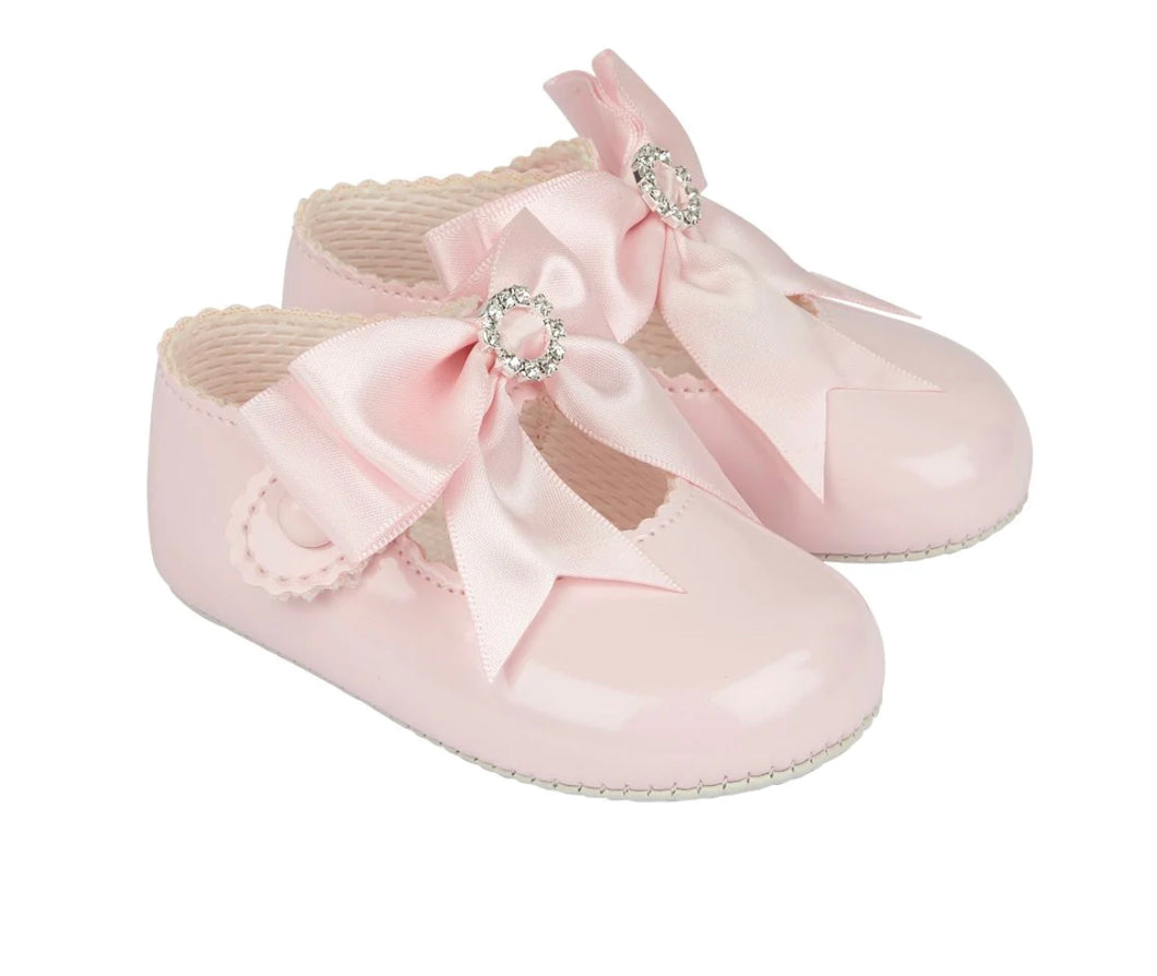 Baby Girls Pink Diamonte Baypods Soft Sole