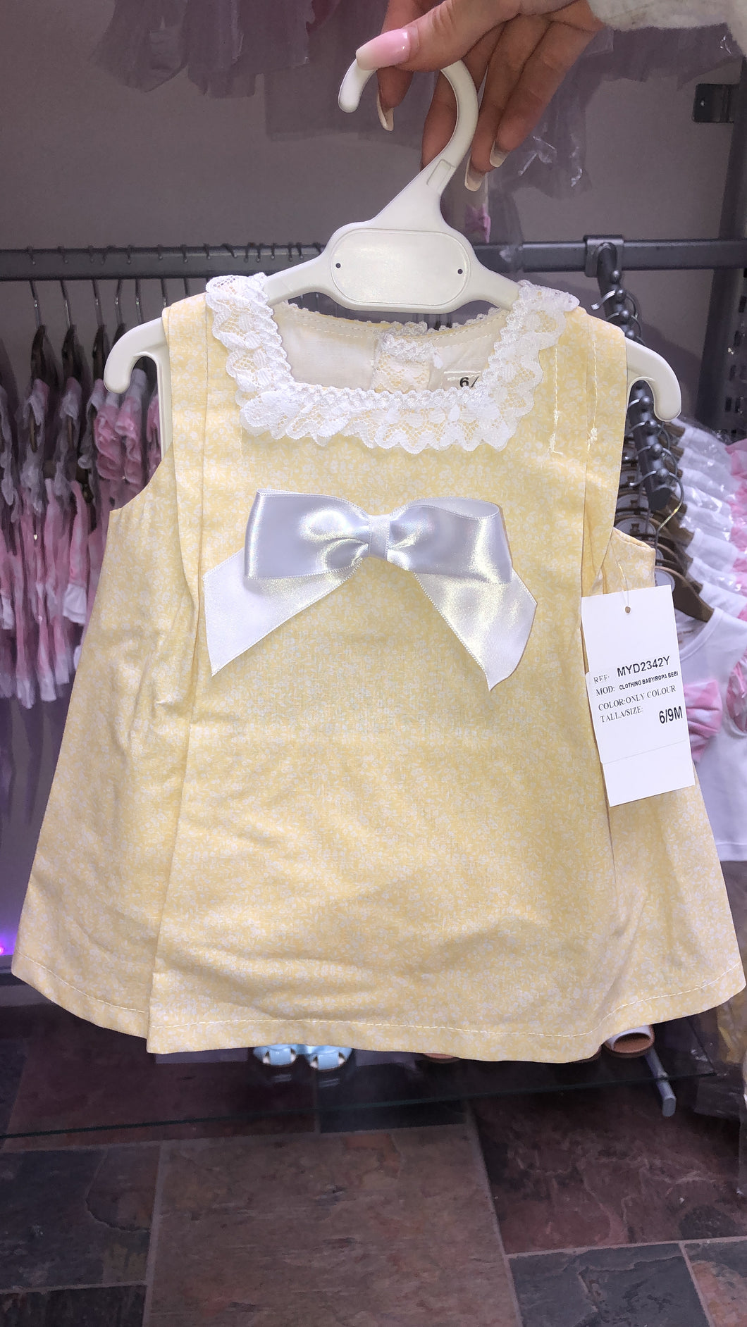 Yellow Girl Floral A Line with Bloomers