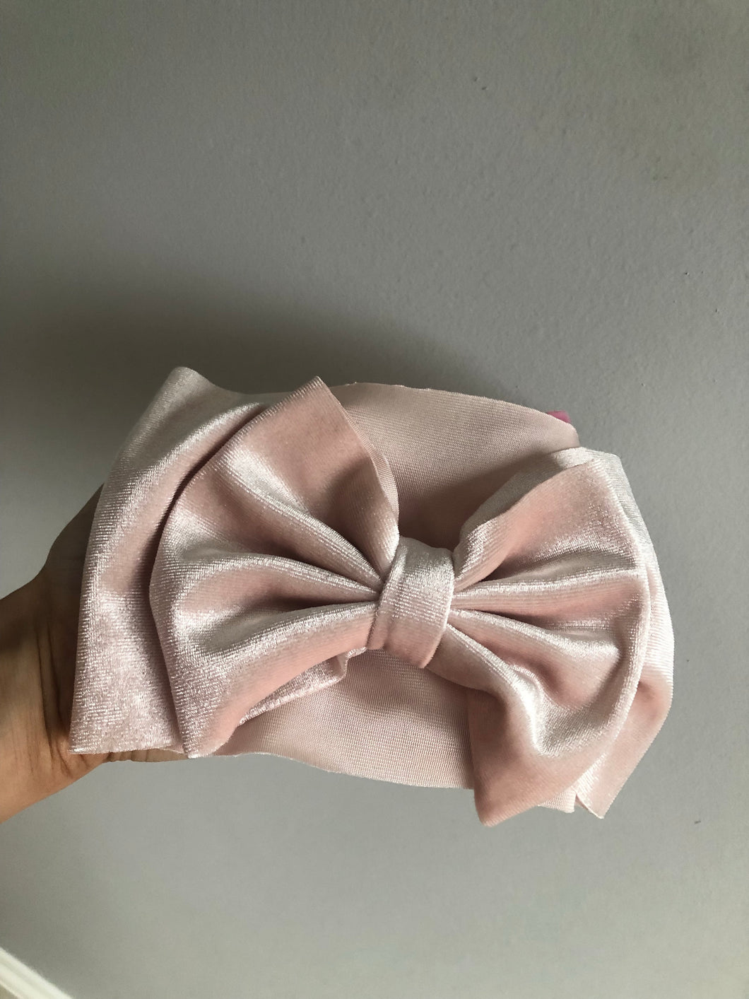 Pink Velour Large Headband - 0-18m