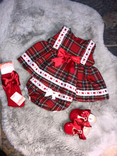 Load image into Gallery viewer, Red Tartan Dress with Bloomers
