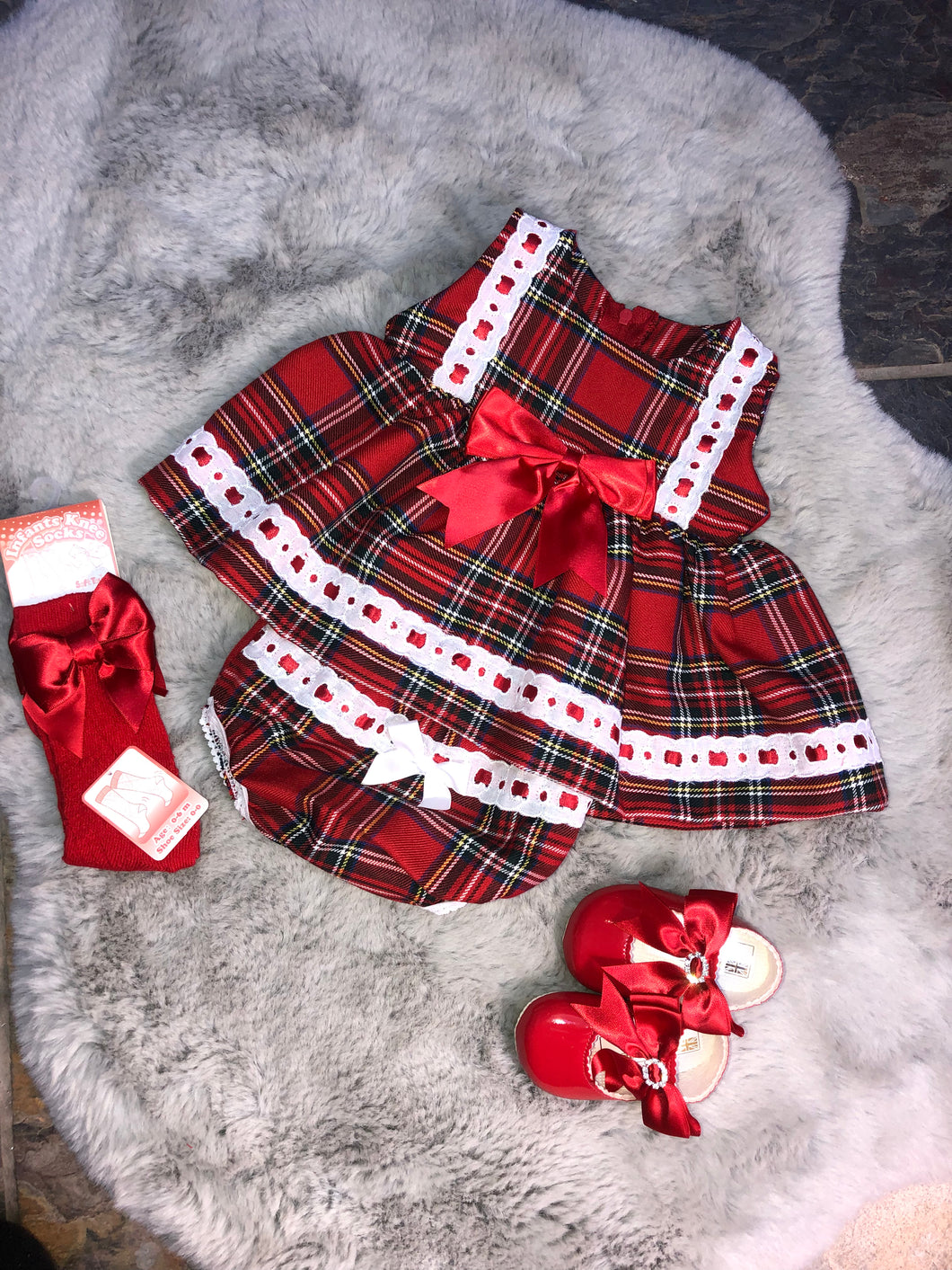 Red Tartan Dress with Bloomers