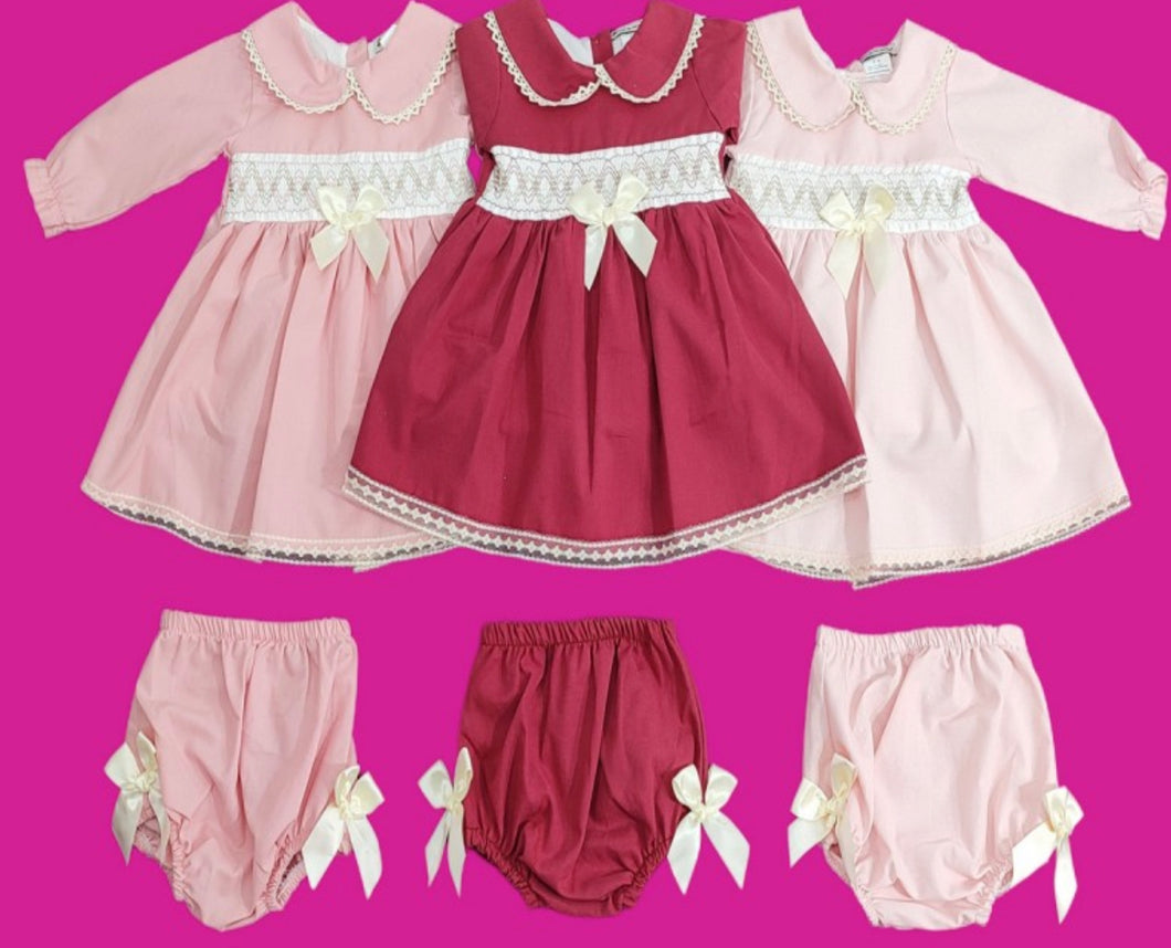 Baby Girls Dress in Dusky Pink