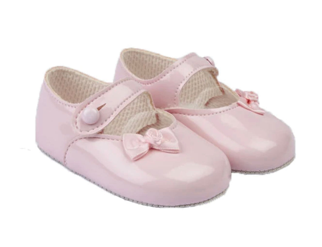 Baby Girls Pink Bow Baypods Soft Sole