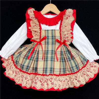 Girls Tartan Dress with Blouse