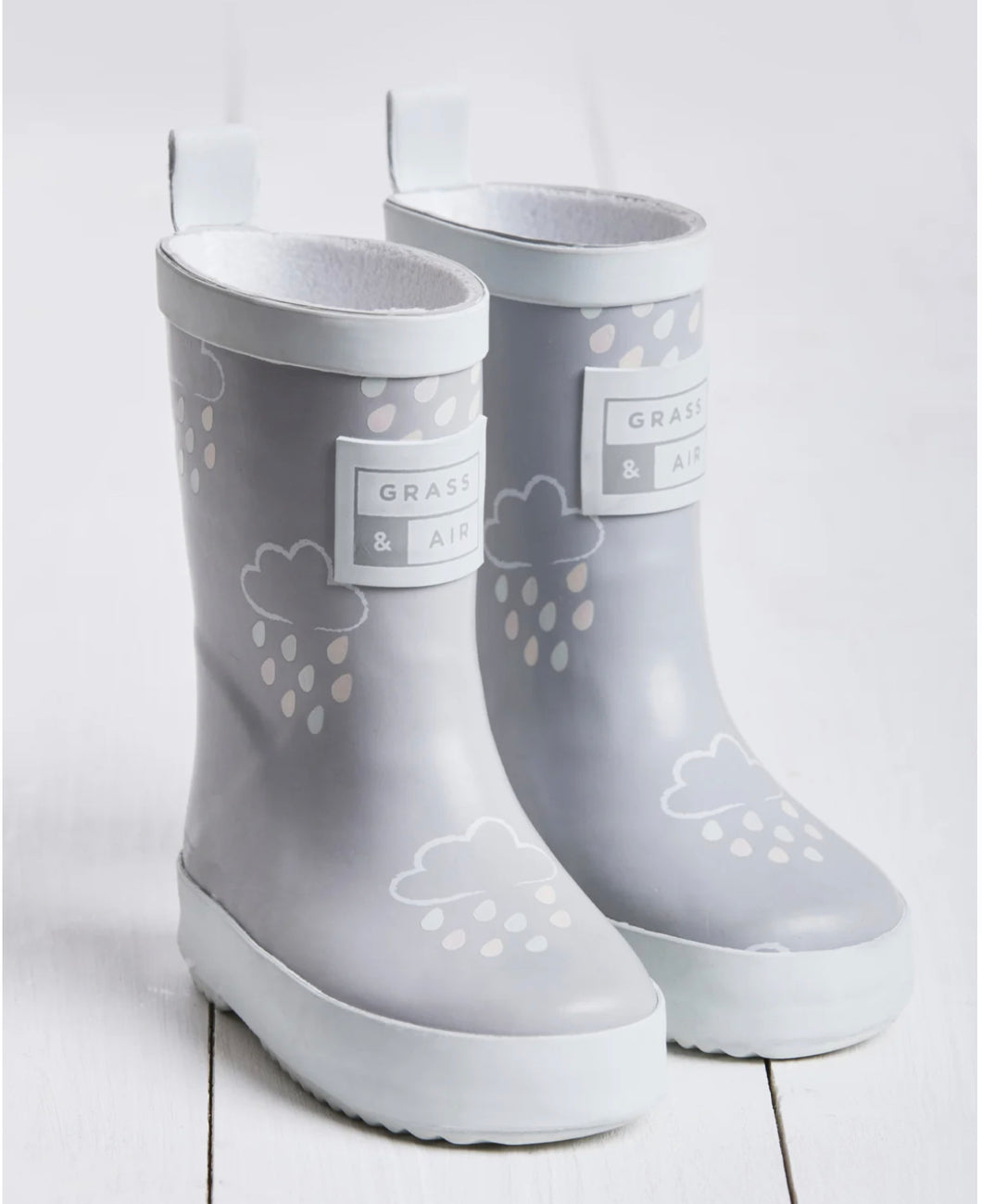 Grass & Air Little Kids Grey Colour Revealing Wellies