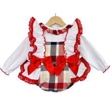 Load image into Gallery viewer, Red Tartan Frilly Romper &amp; Blouse
