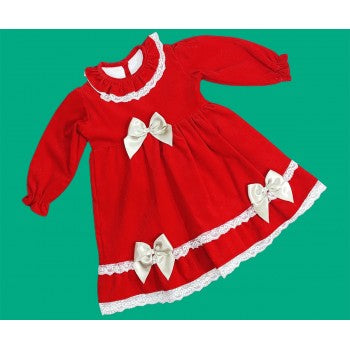 Baby Girls Red Bow A Line Dress