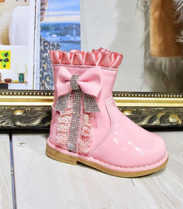 Girls Pink Diamonte Boots (UK 3-7)