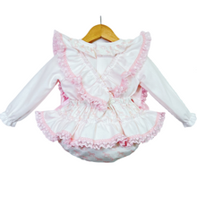 Load image into Gallery viewer, Pink Rocking Horse Frilly Romper with Shirt
