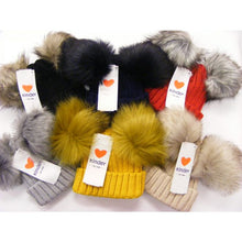 Load image into Gallery viewer, Beige Kinder Pom Hat
