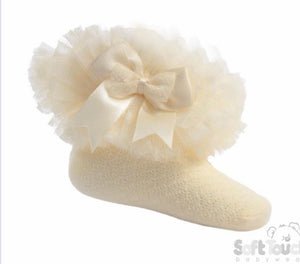 Yellow Organza Ankle Socks