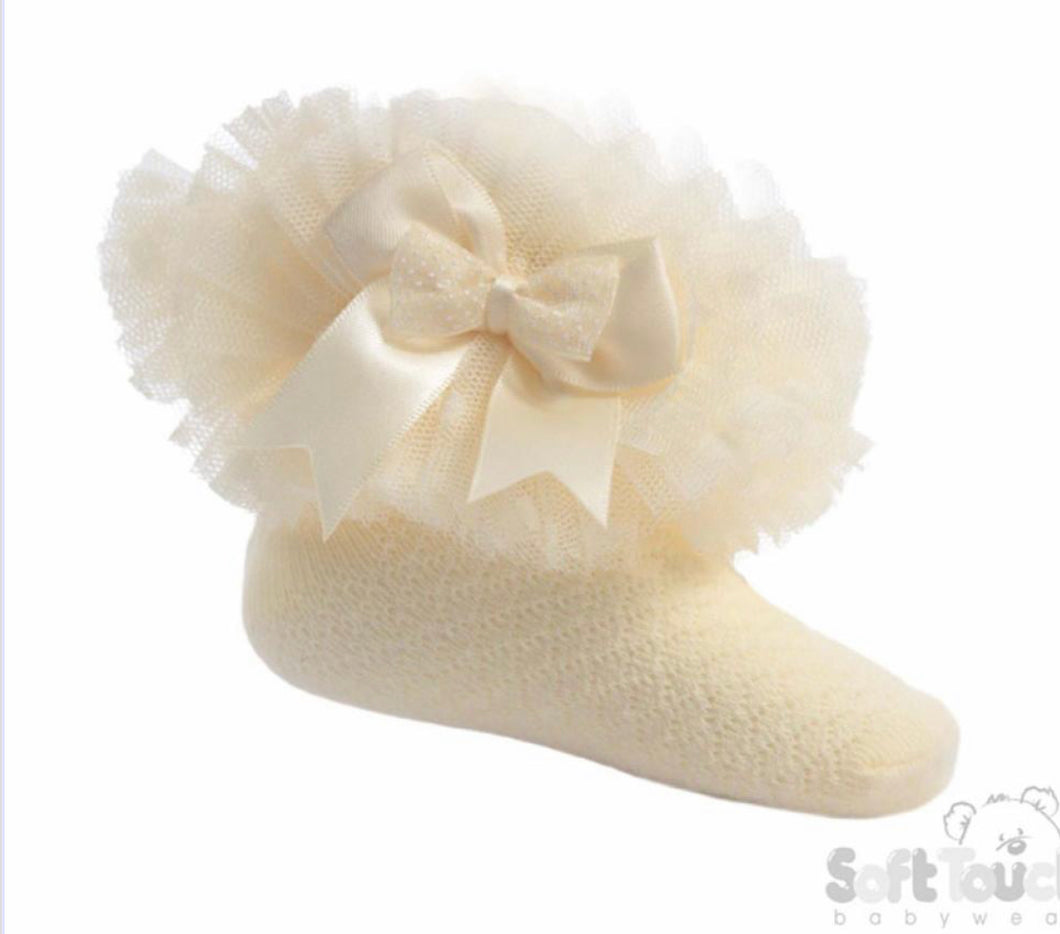 Yellow Organza Ankle Socks