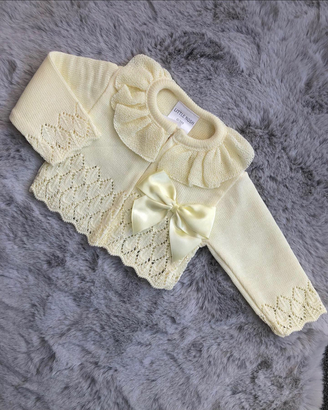 Frilly Bow Knitted Cardigan