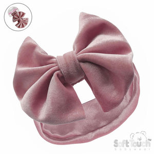 Rose Velour Bow Headband NB-12M