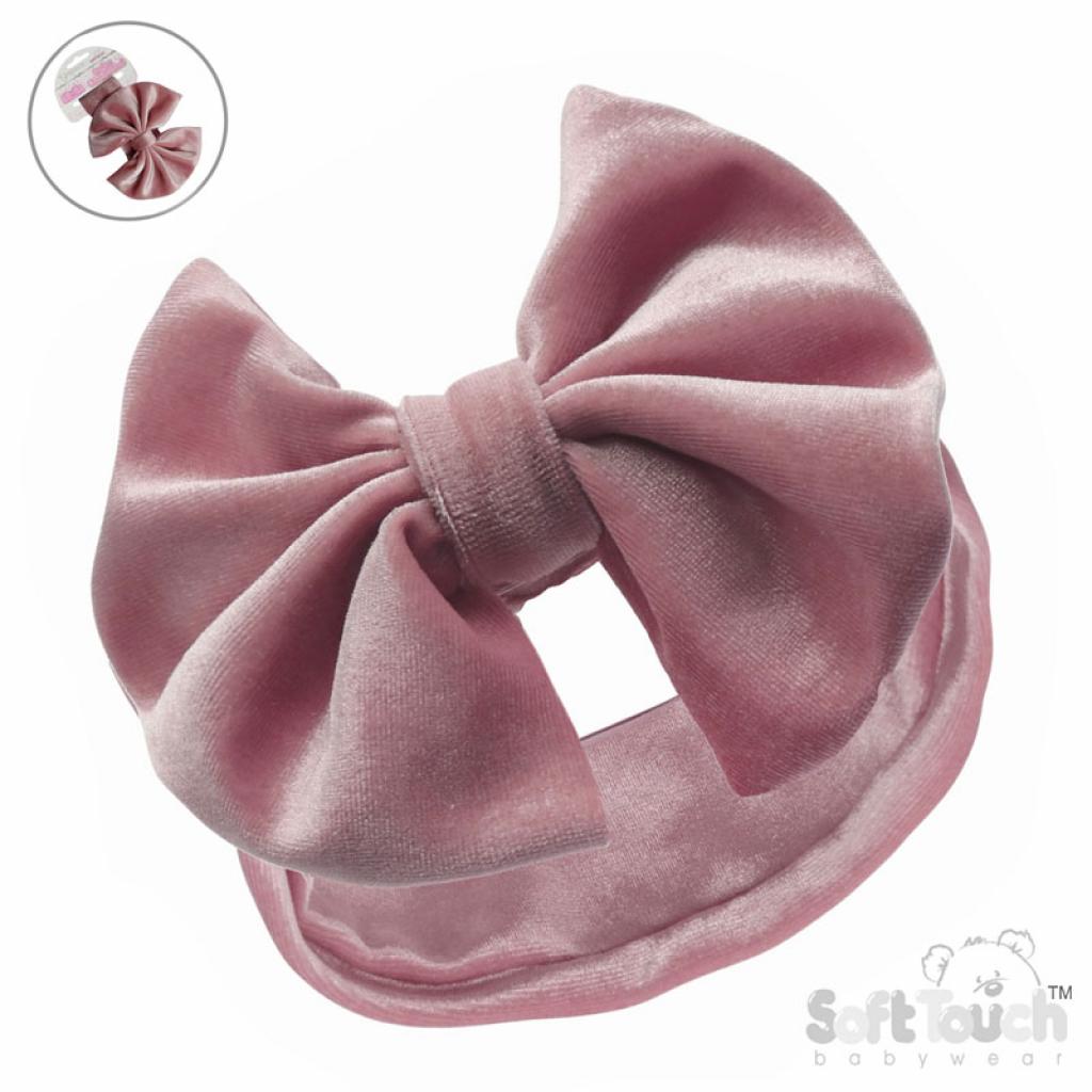 Rose Velour Bow Headband NB-12M