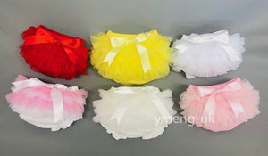 Frilly Tutu Pants in White, Pink & Red