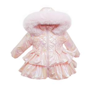 WeeMe Pink Short Iridescent Frilly Waterproof Jacket