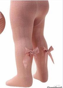Rose Pink Bow Tights