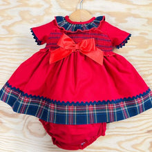 Load image into Gallery viewer, Baby Girls Tartan Smocked Puff Dress with Bloomers

