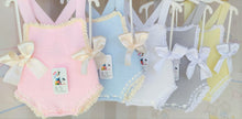 Load image into Gallery viewer, Baby Girls Pink Spanish Knitted Romper with Bows
