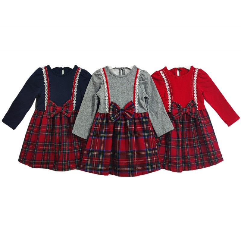 Baby Girls Navy Tartan Dress (6m-3y)