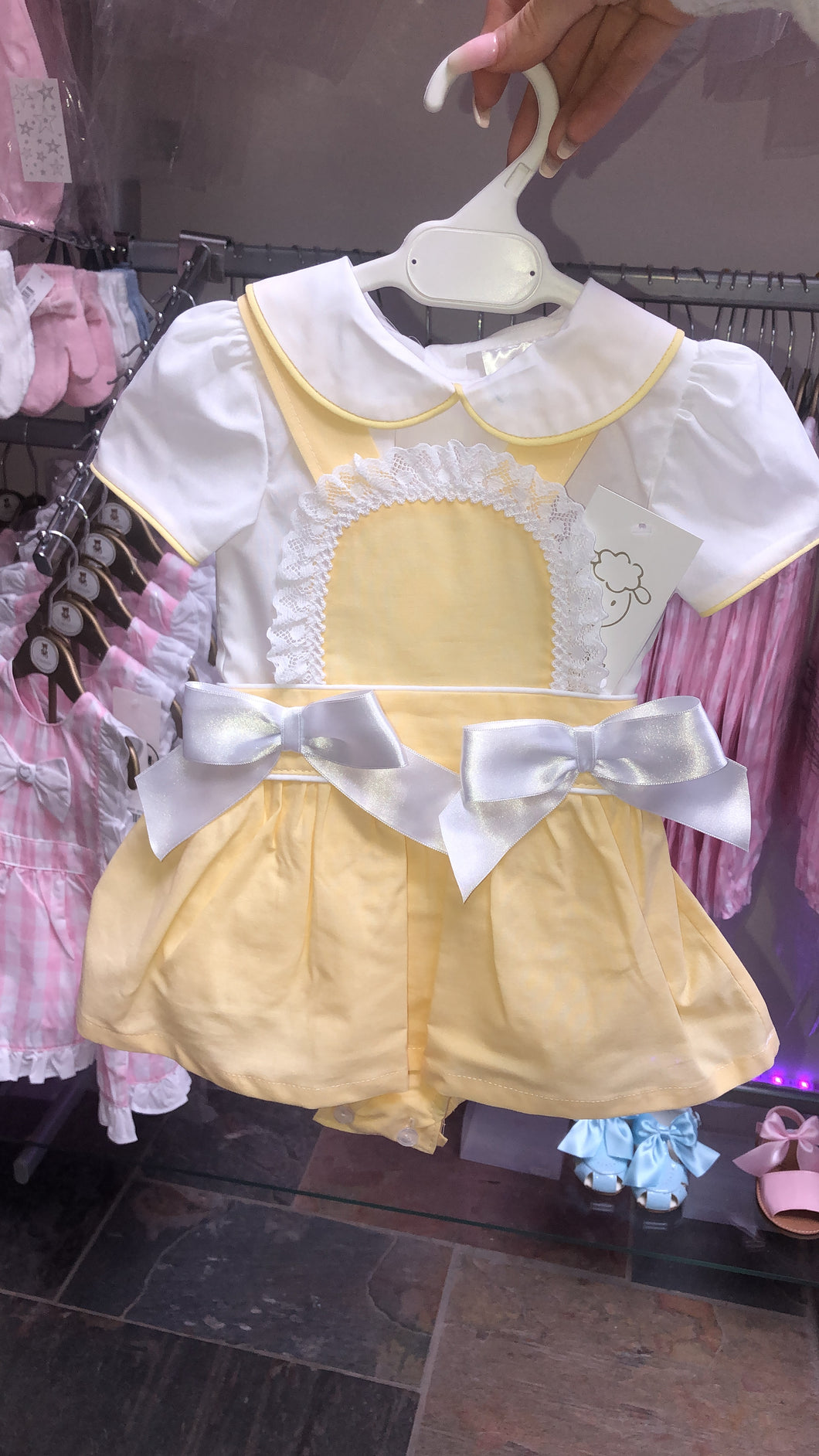 Yellow Pinafore Dress with Bodysuit