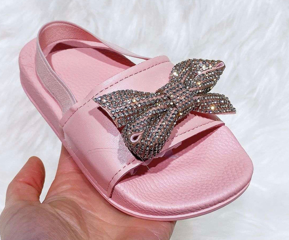 Girls Infant Fashion Sliders with Diamontes