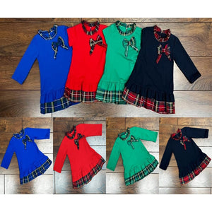 All Red Tartan Bow Dress