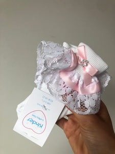 Pink Diamonte Kinder Boutique Frilly Socks