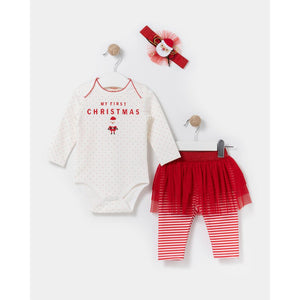 My First Christmas Baby Girls Tutu Set with Headband