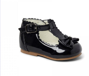Sally Black Hard Sole Bow Shoe