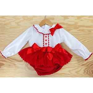 of Baby Girls Red Frilly Bloomers & Blouse