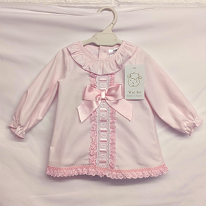 Pink Lace A Line Dress with Bloomers