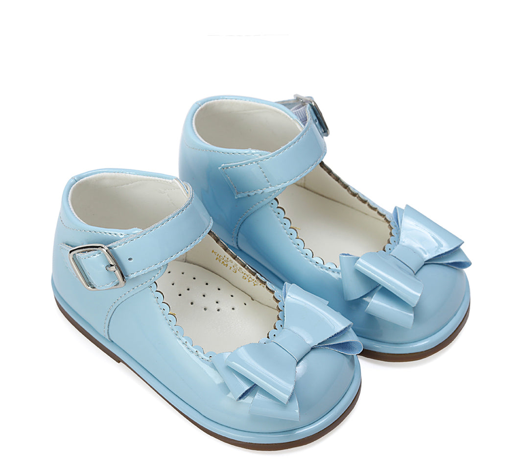 Baby Blue Patent Bow Shoes 3-10 (Infant Sizes)
