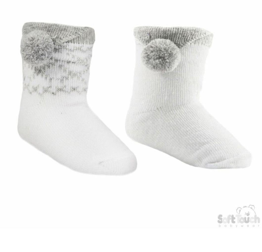 Grey & White Ankle Sock