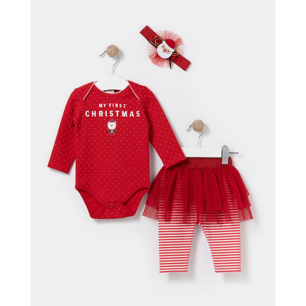 My First Christmas Baby Girls Tutu Set with Headband