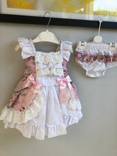 Load image into Gallery viewer, Pink Baby Girls Floral Spanish Lace Dress &amp; Bloomers (6-24m)
