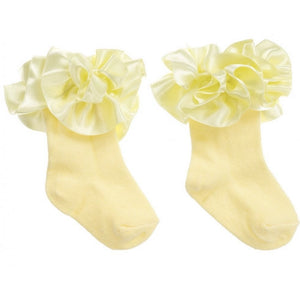 Yellow Caramelo Silk Ruffle Socks