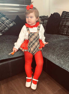 Tartan Ruffle Romper & Blouse