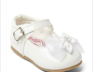 Melia White Bow Hard Sole Shoe