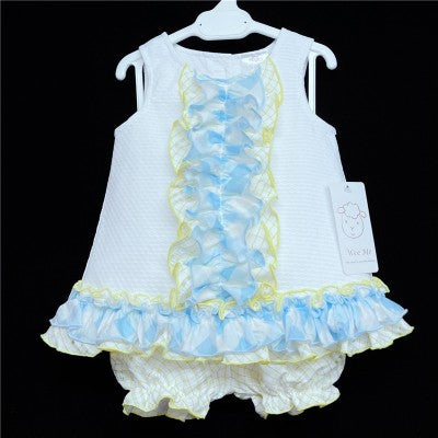 Blue & Yellow Waffle Dress