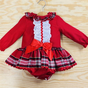 Baby Girls Tartan Frilly Romper