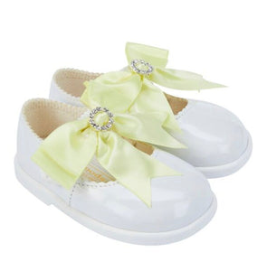 Baby Girls Yellow Patent Diamonte Shoe