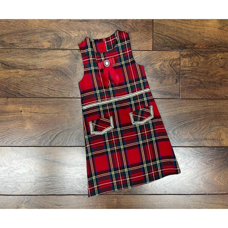 Girls Tartan Dress in Red (2-12)