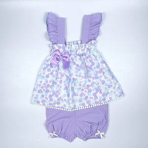 Girls Lilac Shorts Two Piece Set