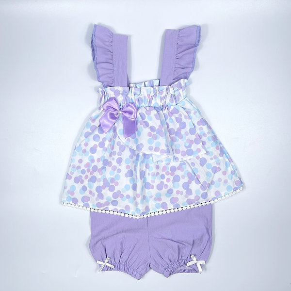Girls Lilac Shorts Two Piece Set