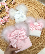 Load image into Gallery viewer, Pink Bow Pom Hat
